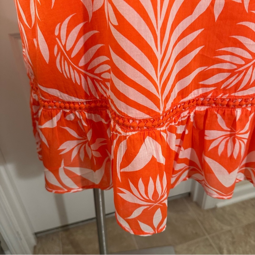 crown & ivy Orange and White Tropical Print Mini Dress - Picture 6 of 10